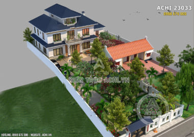 Mẫu biệt thự nhà vườn 2,5 tầng mái thái đẹp tại Hà Nội – Mã số: ACHI 23033