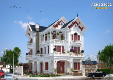 Mẫu biệt thự mái Thái 3 tầng đẹp kiến trúc Pháp tại Nam Định – Mã số: ACHI 32002