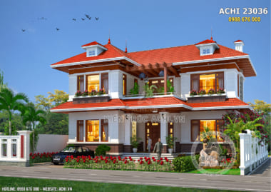 Biệt thự mái Thái 2 tầng đẹp tại Bắc Giang – Mã số: ACHI 23036
