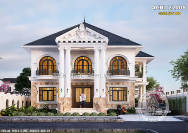 Chiêm ngưỡng biệt thự 2 tầng kiến trúc Pháp tân cổ điển tại Quảng Bình – Mã số: AChi 22008