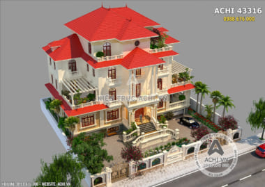 Mẫu biệt thự mái Thái mang kiến trúc Pháp đẹp tại Thanh Hoá – Mã số: ACHI 43316