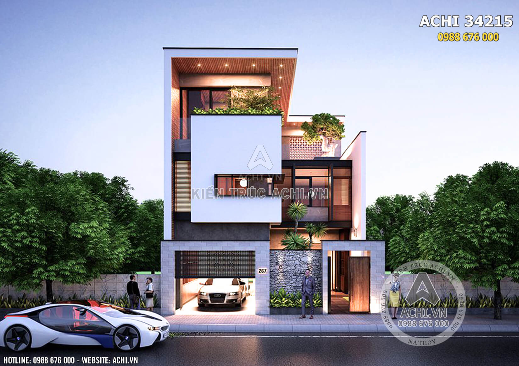 Biệt thự phố 3 tầng mặt tiền 10m hiện đại tại Thái Binh – Future Home