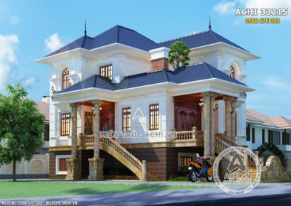 Mẫu nhà 3 tầng tân cổ điển đẹp nhẹ nhàng - ACHI 33215