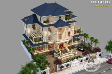 Thiết kế biệt thự mái thái 3 tầng đẹp tại Quảng Ninh – ACHI 43117