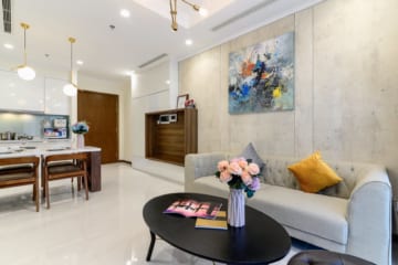 Căn hộ chung cư Vinhome Central Park với nội thất trẻ trung, hiện đại