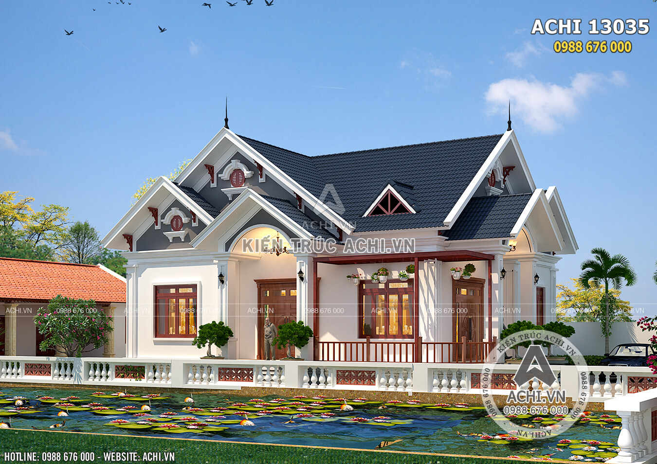 Nhà 1 tầng 3 phòng ngủ 1 phòng thờ 13x11m tại Phú Xuyên NDBT1T119 - Thiết  kế Thi công Nhà đẹp | Home fashion, Thiết kế, Thiết kế nhà