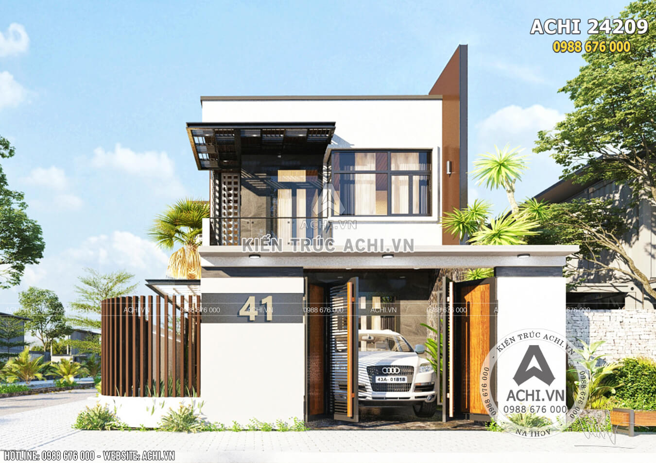 Hồ sơ thiết kế mẫu nhà 2 tầng mái thái mặt tiền 8m hoàn chỉnh BT119129 -  Kiến trúc Angcovat