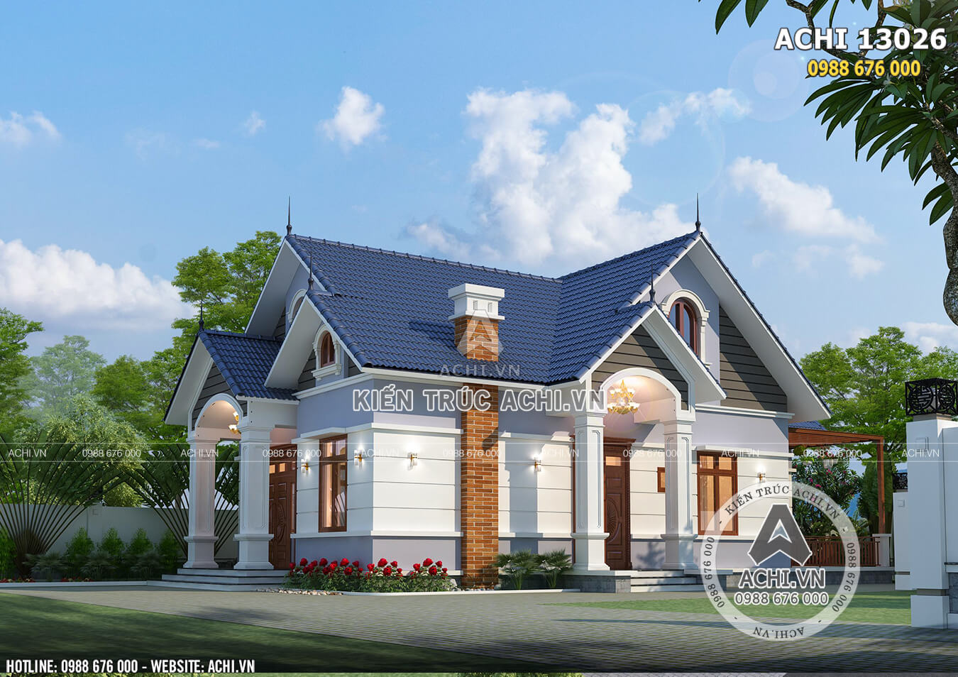 mẫu nhà hiện đại Thiết kế mẫu nhà cấp 4 mái thái đẹp tại Huỳnh Phát