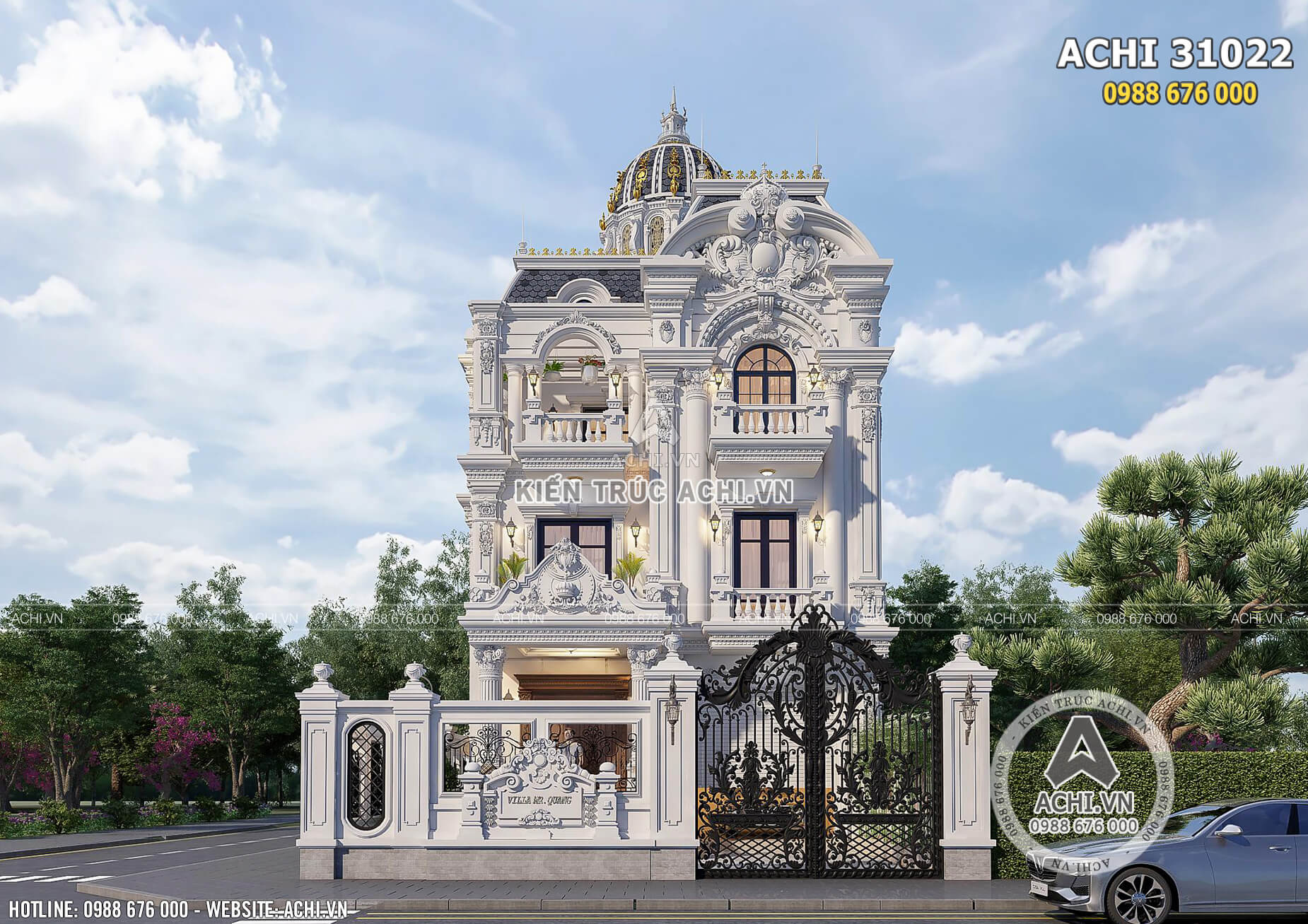 Thiết kế biệt thự phố mặt tiền 10m phong cách hiện đại tại An Giang