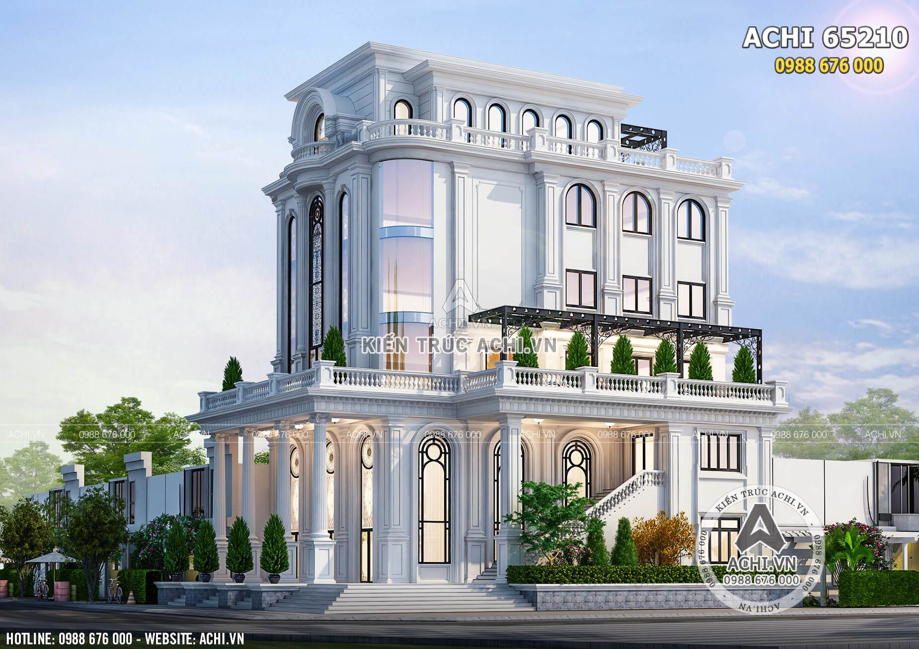 Thiết kế khách sạn nhà hàng trung tâm tiệc cưới đẹp tại Thanh Hóa - ACHI 65210