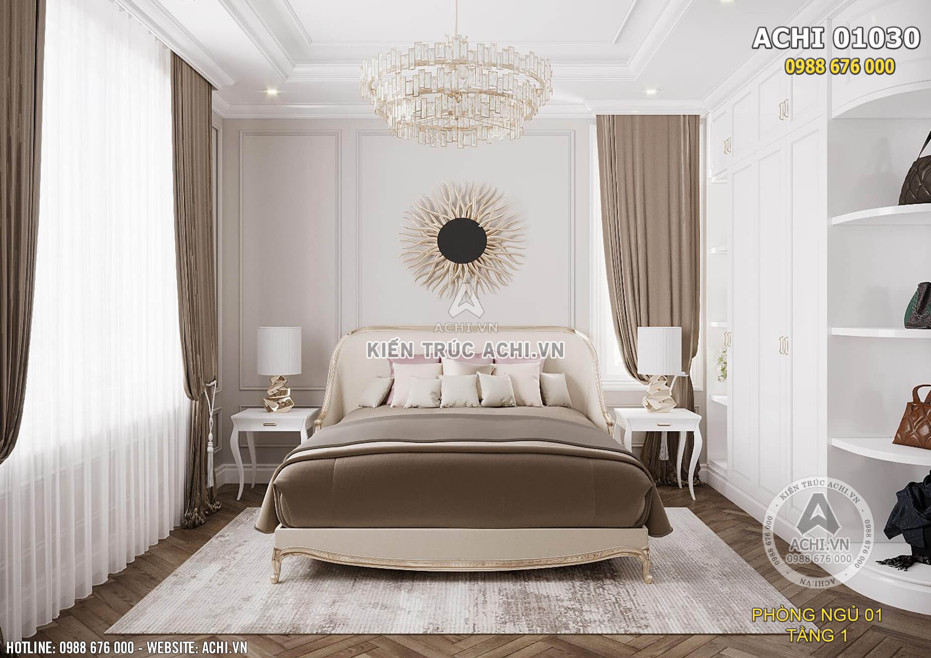 Gam màu trầm của đồ nội thất kết hợp gam màu trắng sáng của sơn chủ đạo chủ không gian nội thất mang lại vẻ đẹp tương phản lớn
