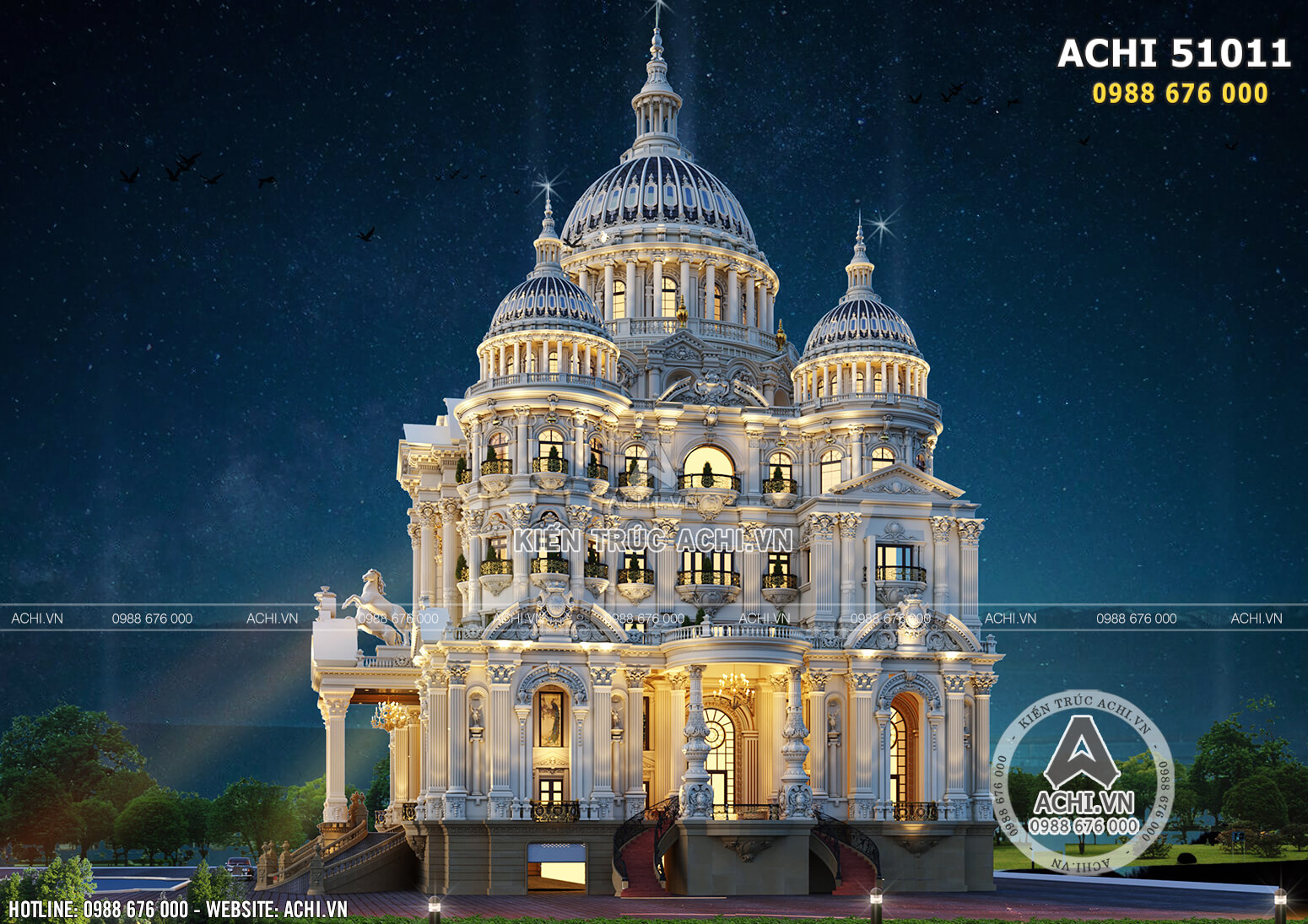 Thiết kế dinh thự lâu đài 1000 tỷ đẹp nhất Việt Nam - ACHI 51011