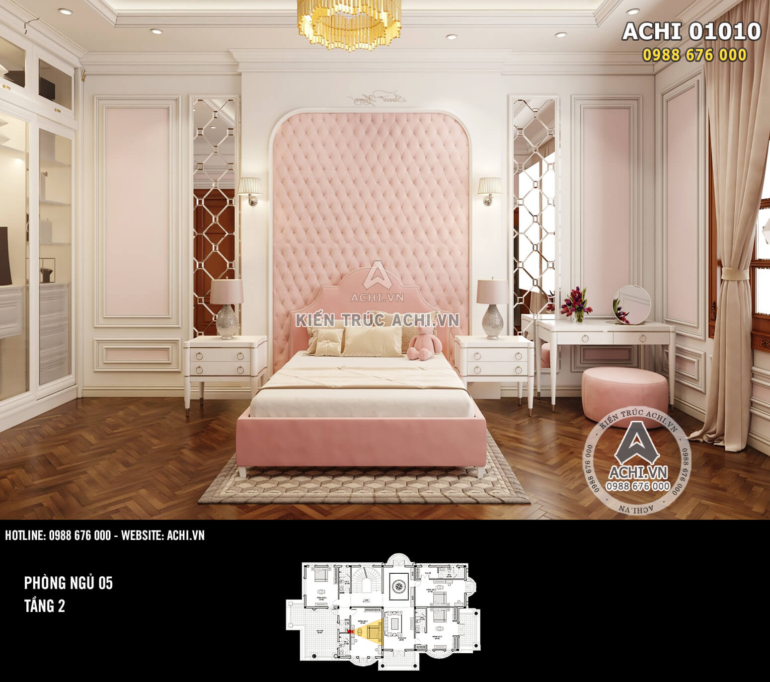 Hình ảnh: Thiết kế nội thất tân cổ điển - Phòng ngủ con gái - 01