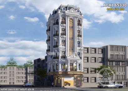 Hình ảnh: Thiết kế khách sạn tân cổ điển 7 tầng 4 sao đẹp tại Hưng Yên - ACHI 65330
