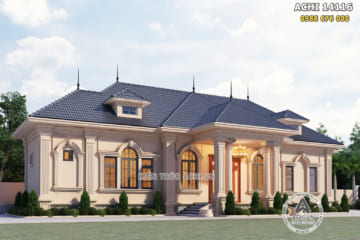 Mẫu thiết kế biệt thự 1 tầng đẹp 200m2 kiến trúc tân cổ điển – Mã số: ACHI 14116