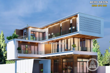 Thiết kế villa hiện đại 3 tầng 150m đẹp – Mã số: ACHI 34226