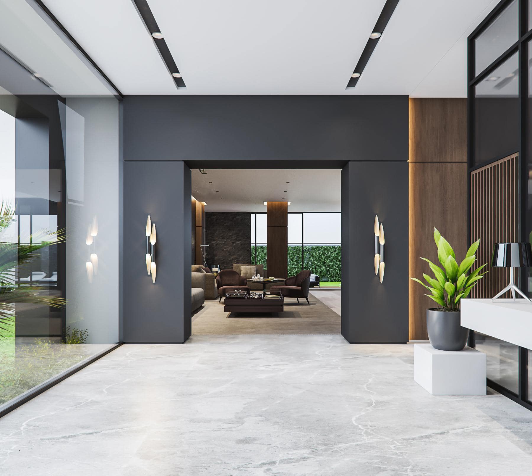 Không gian nội thất bản vẽ thiết kế nhà 3 tầng hiện đại đẹp