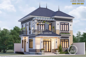 Mẫu thiết kế nhà mái nhật 2 tầng đẹp 80m2 kiến trúc hiện đại – Mã số: ACHI 23221