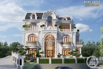 [THI CÔNG HOÀN THIỆN] Mẫu biệt thự 3 tầng đẹp kiến trúc Pháp Châu Âu tại Phú Thọ – Mã số: ACHI 34152
