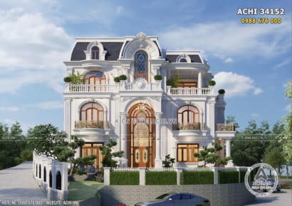 Mẫu biệt thự 3 tầng đẹp kiến trúc Pháp Châu Âu tại Phú Thọ - Mã số: ACHI 34152