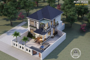 Mẫu nhà mái Nhật 2 tầng 90m2 4 phòng ngủ đẹp tại Thanh Hóa – Mã số: ACHI 25325