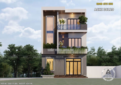 Biệt thự hiện đại 3 tầng mái bằng đẹp tại Hà Nội - Mã số: ACHI 36120