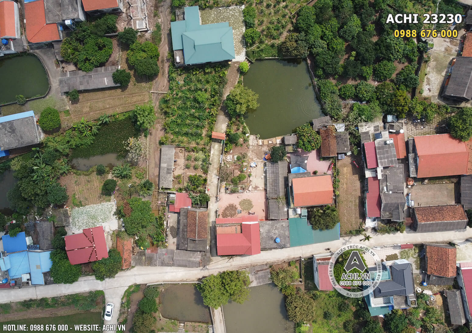 Hình ảnh khuôn đất thực tế từ flycam trong quá trình kiến trúc sư về khảo sát khuôn đất và trao đổi cùng kiến trúc sư