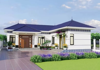 Mẫu nhà cấp 4 chữ l nông thôn đẹp