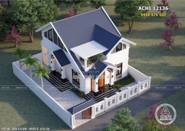 Mẫu nhà 1 tầng gác lửng mái Thái đẹp nông thôn 120m2 – Mã số: ACHI 12136