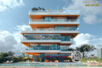 Thiết kế khách sạn biển đẹp kết hợp văn phòng cho thuê – Mã số: ACHI 885602
