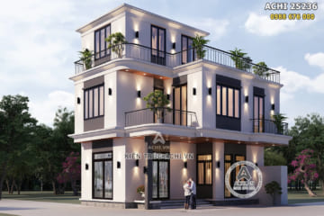 Mẫu nhà 2.5 tầng 1 tum đẹp hiện đại, đơn giản – Mã số: ACHI 25236