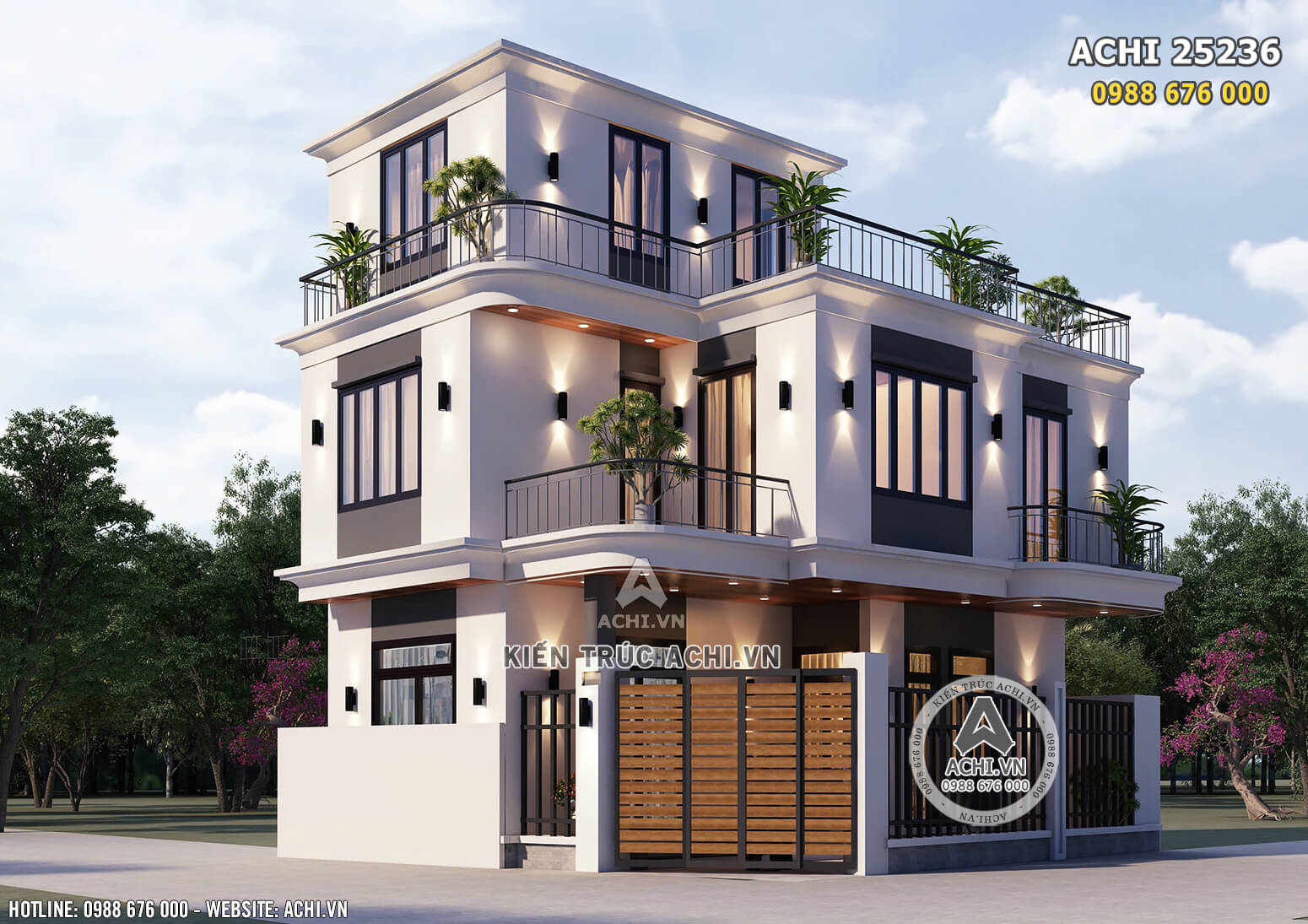 Chiêm ngưỡng một góc view đẹp mẫu nhà 2 tầng 1 tum đơn giản, hiện đại