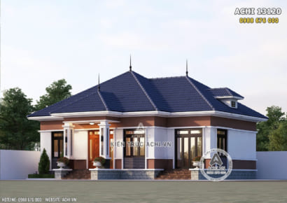 Phối cảnh 3D ngoại thất mẫu thiết kế nhà cấp 4 đẹp