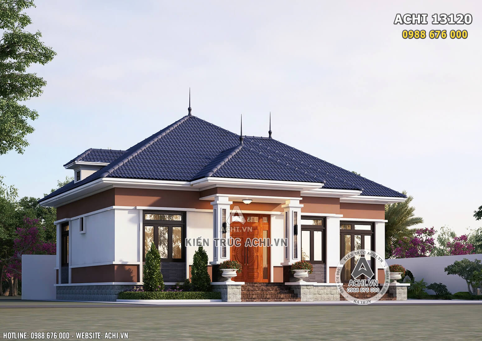 Nhà cấp 4 mái Nhật 1 tầng 130m2 đẹp - Mã số: ACHI 13120