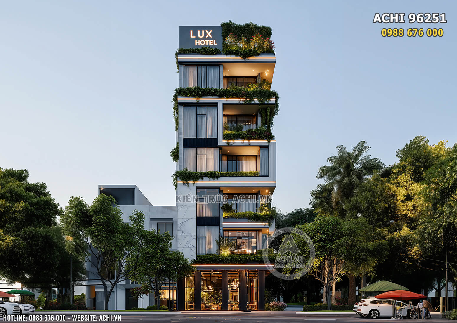 Chiêm ngưỡng phối cảnh 3D ngoại thất mẫu khách sạn 3 sao đẹp