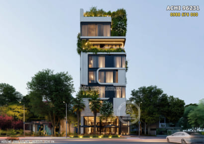 Phối cảnh 3D ngoại thất mẫu thiết kế khách sạn hiện đại đẹp
