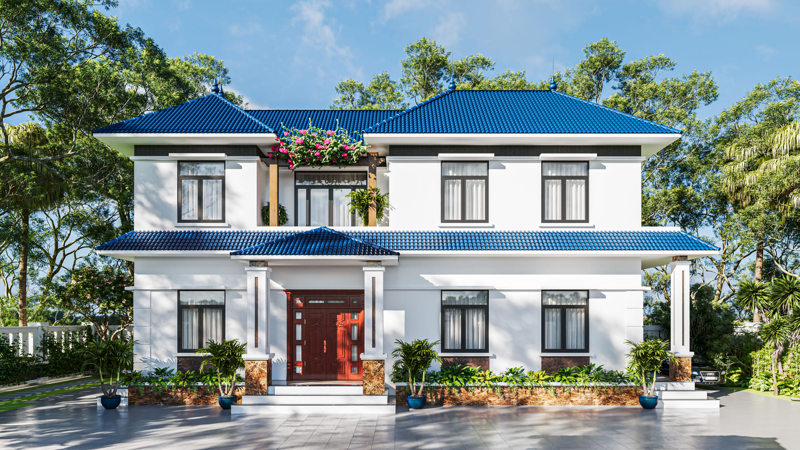 Phối cảnh kiến trúc mẫu nhà vườn đẹp tại Sóc Sơn