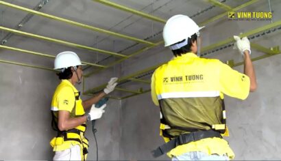 Thi công hệ trần thạch cao theo phương pháp lắp ghép khô