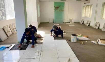 Cải tạo nhà cấp 4 nông thôn đẹp với tấm xi măng lót sàn